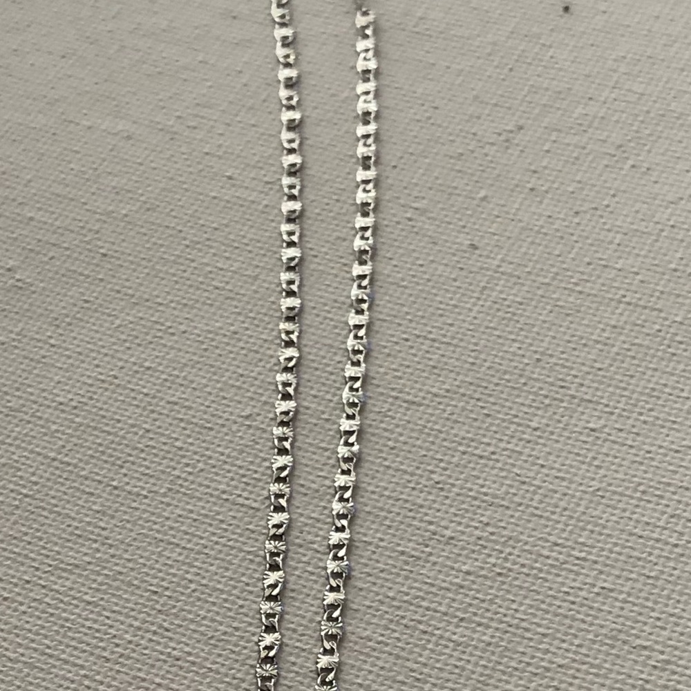 18KGP Stamped Necklace w/ Multicolor Pavé Cross Pendant - Picture 2 of 3